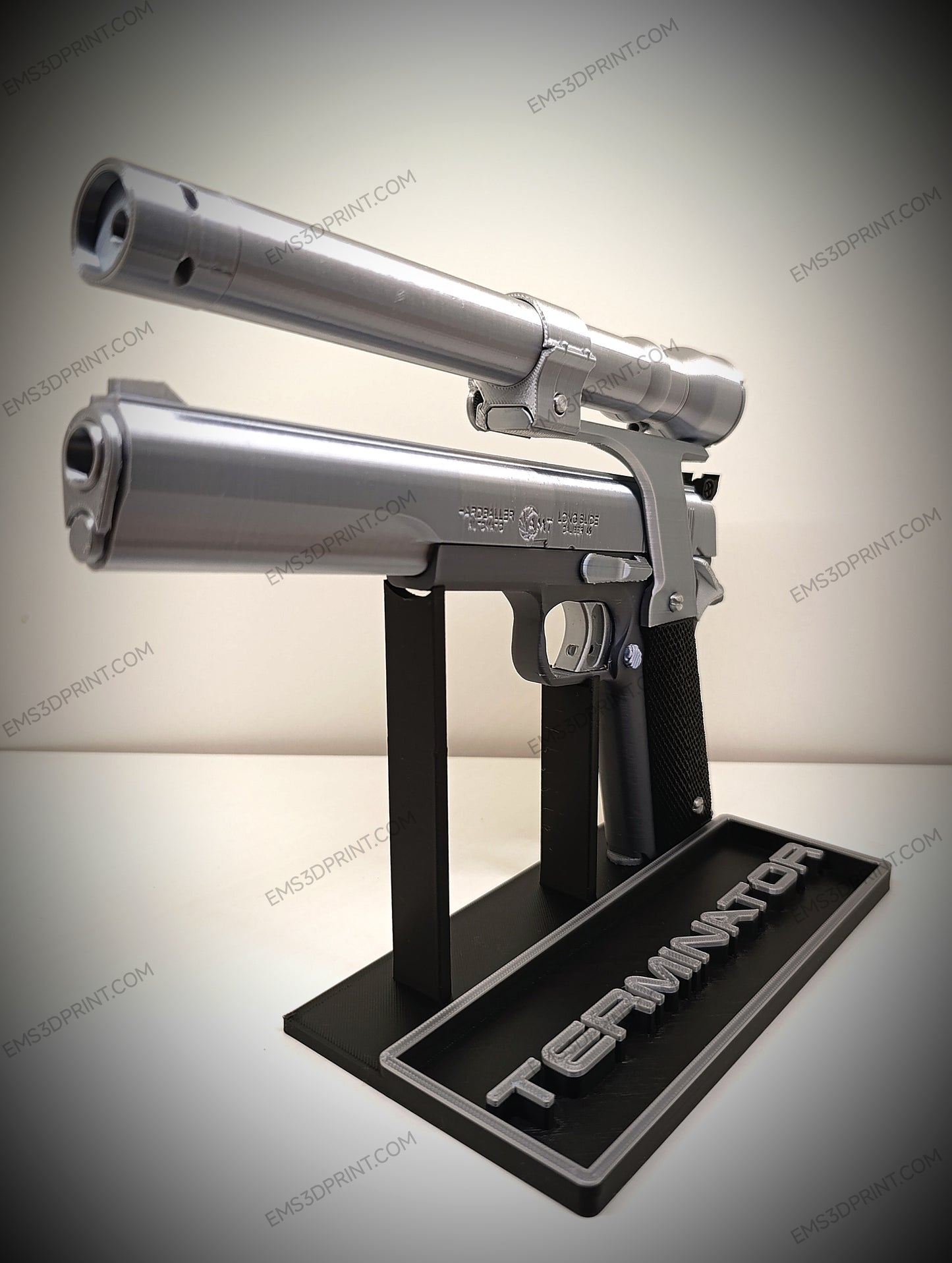 REPLICA DECORATIVA DE EXHIBICIÓN PISTOLA AMT Hardballer .45 Longslide de Terminator 1984